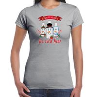 Fout kersttrui t-shirt voor dames - IJskoud bier - grijs - Christmas beer - thumbnail