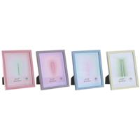 Fotolijsten Home ESPRIT Blauw Groen Kristal Hout MDF Stads (4 Stuks)