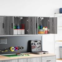 Garagewandkasten 2 st spaanplaat Sonoma grijs
