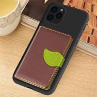 Voor iPhone 11 Litchi patroon kaart tas portemonnee beugel + TPU telefoon geval met kaartsleuf portemonnee beugel functie (bruin)