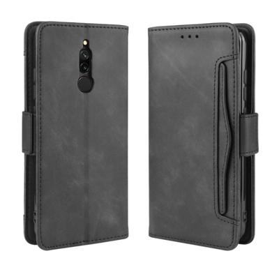 Voor Xiaomi Redmi 8 portemonnee stijl huid voelen kalf patroon lederen draagtas met aparte kaartsleuf (zwart)
