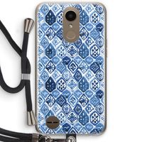 Blauw motief: LG K10 (2017) Transparant Hoesje met koord