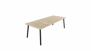 Tafel 8811 recht - 200 x 100 cm. - Zwart - Eiken YT49a - Beuken donker