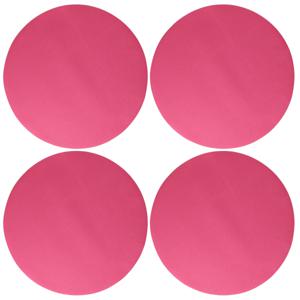 Wicotex Placemats Uni - 4x - fuchsia roze - rond 38 cm - anti slip laag - Teflon coating toplaag