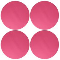 Wicotex Placemats Uni - 4x - fuchsia roze - rond 38 cm - anti slip laag - Teflon coating toplaag