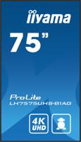 iiyama ProLite Digitale signage flatscreen 190,5 cm (75") LCD Wifi 500 cd/m² 4K Ultra HD Zwart Type processor Android 11 24/7