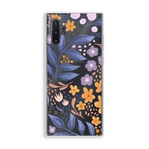 Flowers with blue leaves: Samsung Galaxy Note 10 Plus Transparant Hoesje