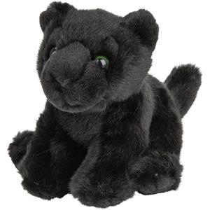 Nature Planet pluche panter - zwart - 15 cm - knuffeldier - panter knuffels