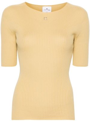 Courrèges pull Solar à design nervuré - Jaune