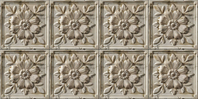 Antieke tegels vinyl tapijt beige