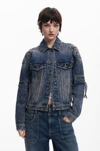 Denim jack met studs - BLUE - XL