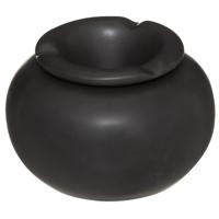 Atmosphera Terras asbak - stormasbak - keramiek - zwart - 13 x 9 cm - Buiten en binnen