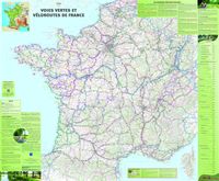 Wandkaart 70055 Poster Voies vertes & véloroutes - Groene Fietspaden -