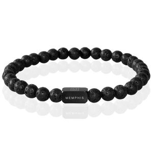 Memphis Kralen Armband Lavasteen & Black