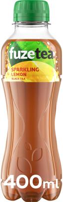 Fuze Tea frisdrank, bruisend, fles van 40 cl, pak van 12 stuks, zwarte thee