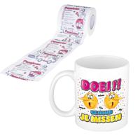 Met Pensioen cadeau koffie mok / beker - Emoticon en tekst - collega afscheid - met fun tekst wc-rol Met Pensioen cadeau koffie mok / beker - Emoticon en tekst - collega afscheid - met fun tekst wc-rol
