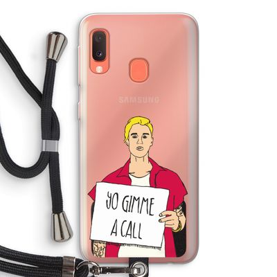 Gimme a call: Samsung Galaxy A20e Transparant Hoesje met koord