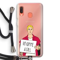 Gimme a call: Samsung Galaxy A20e Transparant Hoesje met koord Gimme a call: Samsung Galaxy A20e Transparant Hoesje met koord