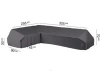 AeroCover hoeksethoes platform 255x325x90xh30/45/70cm