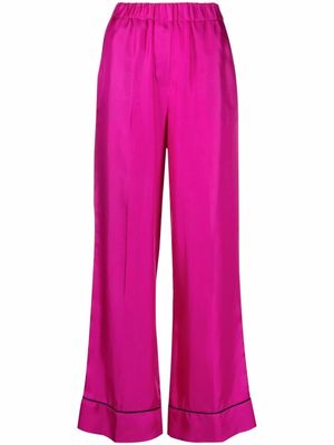 Blanca Vita pantalon ample en effet satiné - Rose