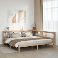 Bed met boekenkast zonder matras massief grenenhout 200x200 cm Bed met boekenkast zonder matras massief grenenhout 200x200 cm