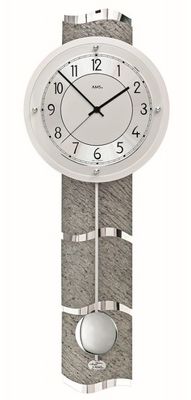 AMS F5216 Wandklok 'Radio Controlled' Natuursteen en Aluminium 66 cm