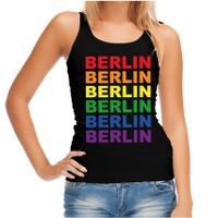 Regenboog Berlin gay pride evenement tanktop voor dames zwart XL  - - thumbnail