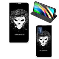 Mobiel BookCase Motorola Moto G9 Plus Skull Hair