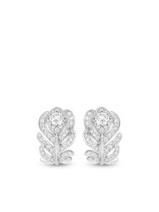 Boucheron boucles d'oreilles Plume de Paon en or blanc 18ct serties de diamants - Argent