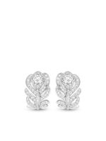 Boucheron boucles d'oreilles Plume de Paon en or blanc 18ct serties de diamants - Argent - thumbnail