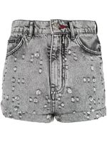 Philipp Plein short en jean à détails de clous - Noir - thumbnail