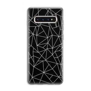 Geometrische lijnen wit: Samsung Galaxy S10 4G Transparant Hoesje