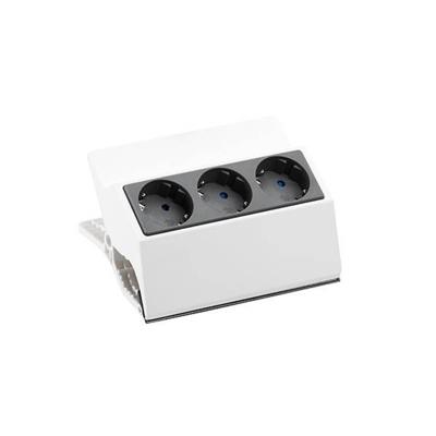 BACHMANN PEGGY klem stekkerdoos 3x geaard contact, wit, 3 m