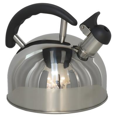 Gerimport Fluitketel / waterkoker - RVS - 2 liter - zilver / zwart - vakantie / camping