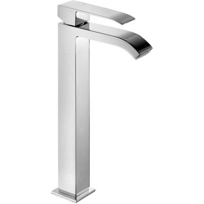 Wastafelkraan Tres Cuadro | Opbouw | Mengkraan | Waterval uitloop | Hoog model | 1-hendel | Vierkant | Chroom