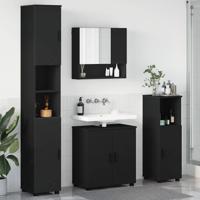 Badkamermeubelset 4 pcs Zwart 61 x 35 x 64 cm Bewerkt hout