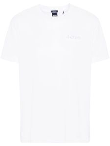 BOSS t-shirt en coton à logo brodé - Blanc