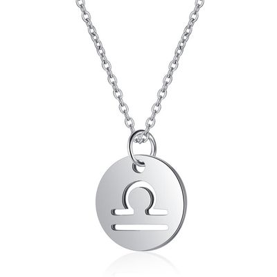 Sterrenbeeld Weegschaal Dames Ketting Zilverkleurig Ronde Hanger