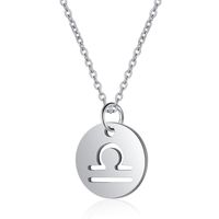 Sterrenbeeld Weegschaal Dames Ketting Zilverkleurig Ronde Hanger