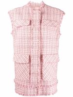 MSGM gilet frangé en tweed - Rose