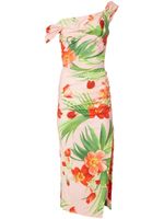 Carolina Herrera robe froncée à fleurs - Rose - thumbnail