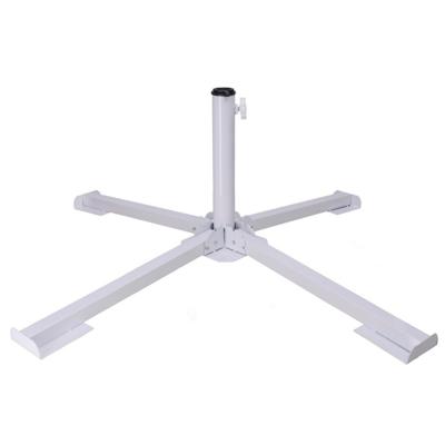 Gerimport parasolvoet/kruisvoet - inklapbaar - wit - metaal - voor 40 cm stenen
