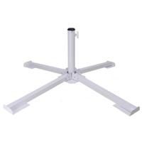 Gerimport parasolvoet/kruisvoet - inklapbaar - wit - metaal - voor 40 cm stenen