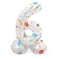 Folat BV Staande Folieballon Joyful Party Cijfer 6 -72cm