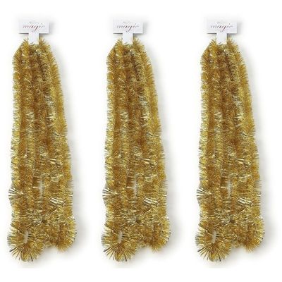 3x Gouden kerstslingers 5 x 270 cm kerstboom versieringen