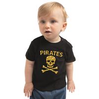 Piraten verkleedkleding shirt goud glitter zwart voor babys - thumbnail