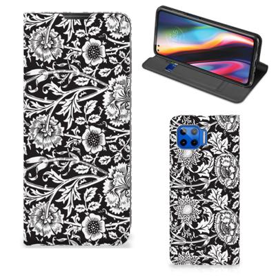 Motorola Moto G 5G Plus Smart Cover Black Flowers Motorola Moto G 5G Plus Smart Cover Black Flowers