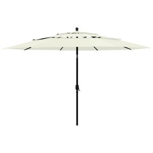 VidaXL Parasol 3-laags met aluminium paal 3,5 m zandkleurig