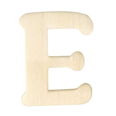 Houten letter E 4 cm