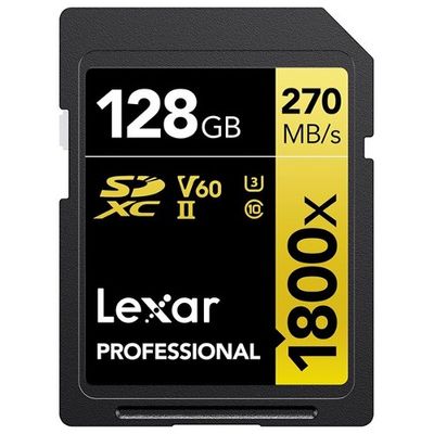 Lexar Professional Gold SD-kaart UHS-II - R280/W205 MB/s - 128GB - V60